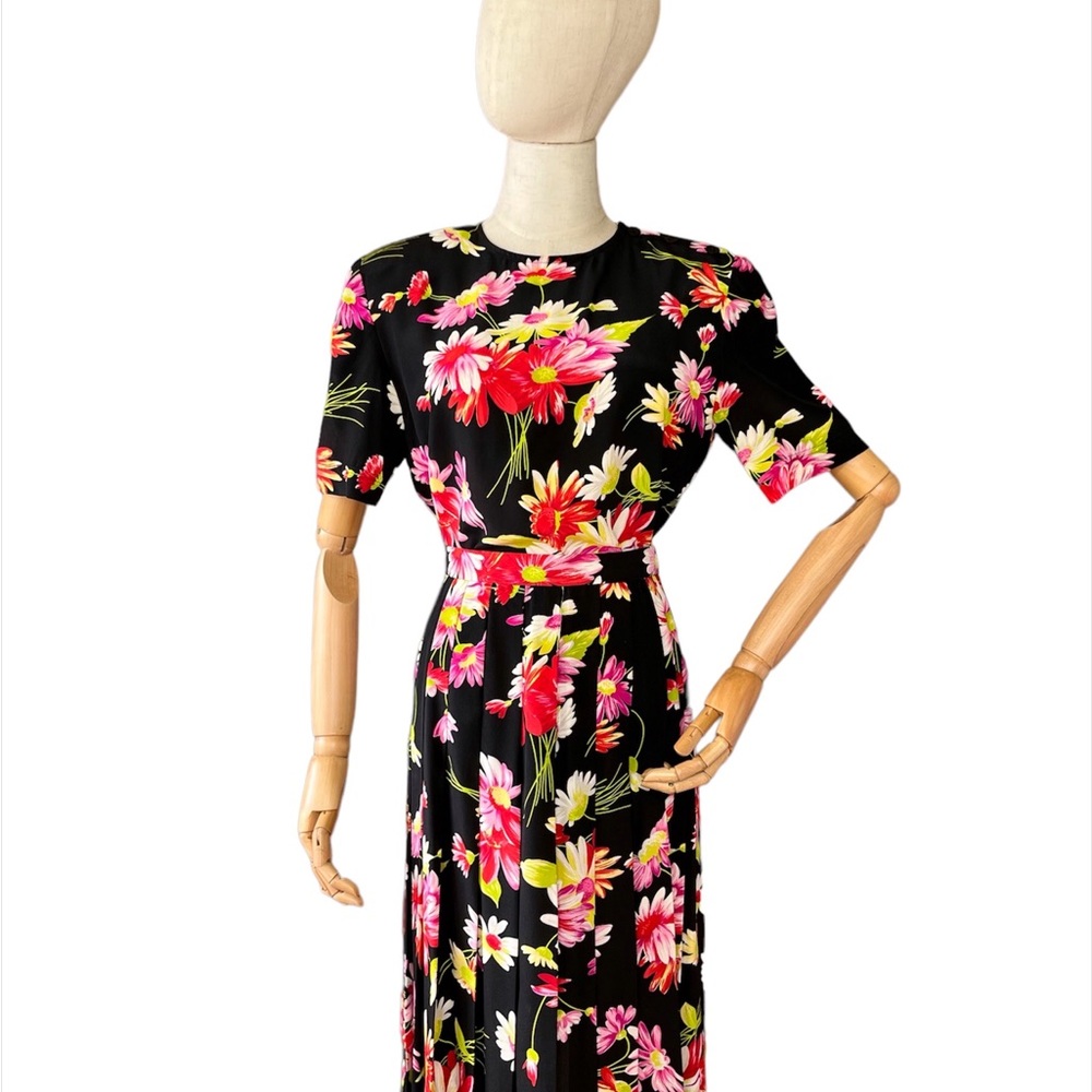 Vintage Gloria Sachs Floral Silk Skirt Set Size 8/12